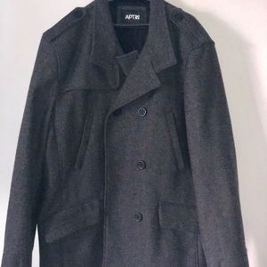 Apt9 Mens Winter Peacoat Size L Wool Blend